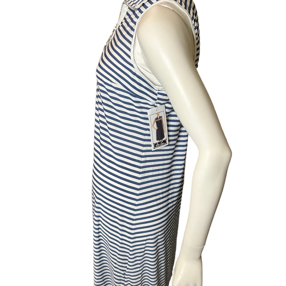 Ivy Lane Stripe Dress Navy White Mod Small - Picture 5 of 13